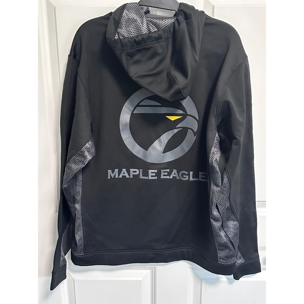 Sport-Tek Hoodie Mens L Black Maple Eagle Graphic Polyester Honeycomb Panel - Picture 15 of 16